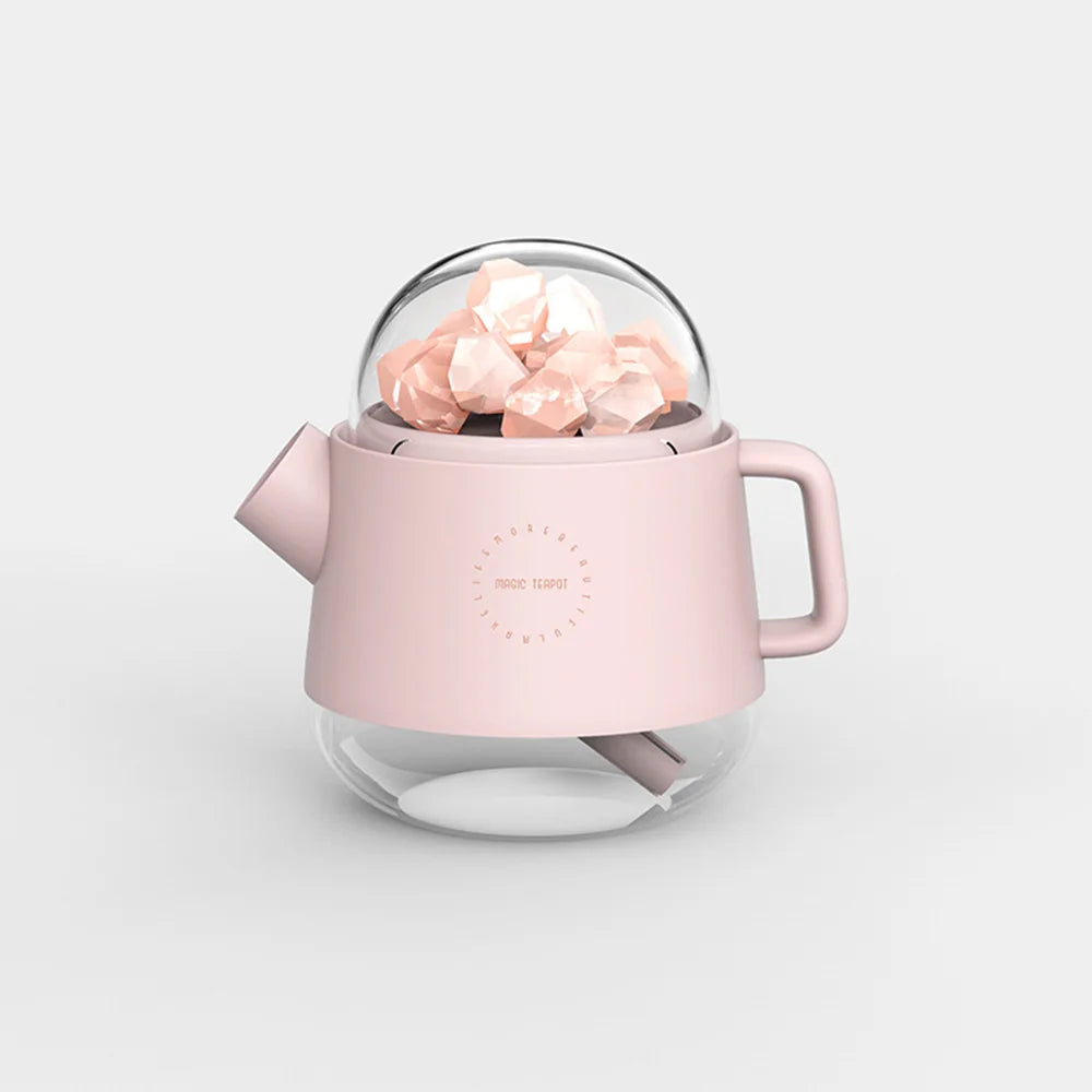 Himalayan Crystal Aroma Lamp | Rechargeable Salt Stone Humidifier | Teapot Salt Crystal Diffuser